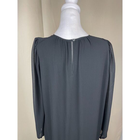 Wilfred by Aritzia Black Long Sleeve Ruffle Hem Dress – Size Small - Picture 4 of 6